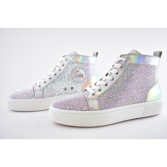 Christian Louboutin Super Louis Strass Flat SD AB Crystal High Top Sneaker 39.5 - Picture 10 of 12